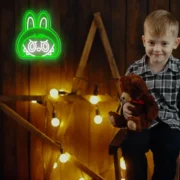 Labubu Cartoon Lab Neon RGB Edge Lit Green LED Sign