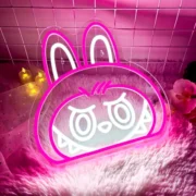 Labubu Cartoon Lab Neon RGB Edge Lit Pink LED Sign