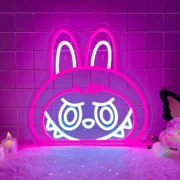 Labubu Cartoon Lab Neon RGB Edge Lit Pink LED Sign