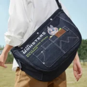 Labubu The Monsters Fall In Wild Series Denim Messenger Bag